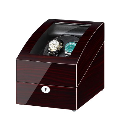 Ebony Automatic Double Watch Winder with 3 Storages